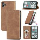 For  Nothing CMF Phone 1 Retro Skin Feel Magnetic Flip Leather Phone Case(Brown) - 1