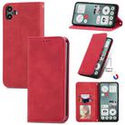 For  Nothing CMF Phone 1 Retro Skin Feel Magnetic Flip Leather Phone Case(Red) - 1