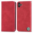 For  Nothing CMF Phone 1 Retro Skin Feel Magnetic Flip Leather Phone Case(Red) - 2