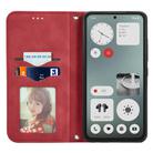 For  Nothing CMF Phone 1 Retro Skin Feel Magnetic Flip Leather Phone Case(Red) - 3