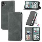 For  Nothing CMF Phone 1 Retro Skin Feel Magnetic Flip Leather Phone Case(Grey) - 1