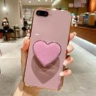 For iPhone 7 Plus / 8 Plus Electroplating Love Heart Holder TPU Phone Case(Purple) - 1