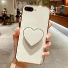 For iPhone 7 Plus / 8 Plus Electroplating Love Heart Holder TPU Phone Case(White) - 1