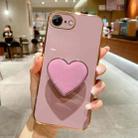 For iPhone SE 2022/2020 / 7 / 8 Electroplating Love Heart Holder TPU Phone Case(Purple) - 1