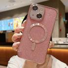 For iPhone 15 Plus MagSafe Glitter Electroplating TPU Phone Case(Rose  Gold) - 1