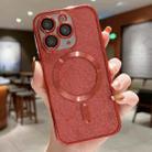 For iPhone 11 Pro Max MagSafe Glitter Electroplating TPU Phone Case(Red) - 1