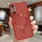 For iPhone X / XS MagSafe Glitter Electroplating TPU Phone Case(Red) - 1