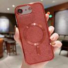 For iPhone SE 2022 / 7 / 8 MagSafe Glitter Electroplating TPU Phone Case(Red) - 1