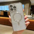 For iPhone 16 Pro Glitter Electroplating MagSafe TPU Phone Case(Silver) - 1