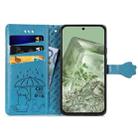 For Google Pixel 8a Cat and Dog Embossed Leather Phone Case(Blue) - 3