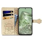 For Google Pixel 7 Cat and Dog Embossed Leather Phone Case(Gold) - 3