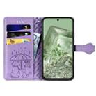 For Google Pixel 5 Cat and Dog Embossed Leather Phone Case(Purple) - 3