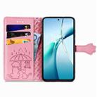 For Google Pixel 9a Cat and Dog Embossed Leather Phone Case(Pink) - 3