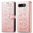 For Google Pixel 9a Cat and Dog Embossed Leather Phone Case(Rose Gold) - 2
