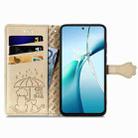 For Google Pixel 9a Cat and Dog Embossed Leather Phone Case(Gold) - 3