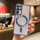 For Samsung Galaxy S22 Ultra 5G MagSafe Electroplating TPU Phone Case(Blue) - 1