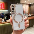 For Samsung Galaxy S21 FE 5G MagSafe Electroplating TPU Phone Case(Rose  Gold) - 1