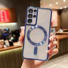 For Samsung Galaxy S21 Ultra 5G MagSafe Electroplating TPU Phone Case(Blue) - 1
