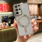 For Samsung Galaxy S21 Ultra 5G MagSafe Electroplating TPU Phone Case(Silver) - 1