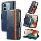 For Xiaomi Redmi Note 13 5G CaseNeo Splicing Dual Magnetic Buckle Leather Phone Case(Blue) - 1