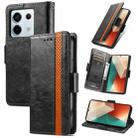 For Xiaomi Redmi Note 13 Pro 4G CaseNeo Splicing Dual Magnetic Buckle Leather Phone Case(Black) - 1