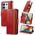 For Xiaomi Redmi Note 13 Pro 4G CaseNeo Splicing Dual Magnetic Buckle Leather Phone Case(Red) - 1