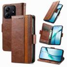 For Xiaomi Redmi Note 14 5G CaseNeo Splicing Dual Magnetic Buckle Leather Phone Case(Brown) - 1