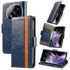 For Xiaomi Redmi Note 14 Pro+ 5G CaseNeo Splicing Dual Magnetic Buckle Leather Phone Case(Blue) - 1