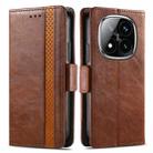 For Xiaomi Redmi Note 14 Pro+ 5G CaseNeo Splicing Dual Magnetic Buckle Leather Phone Case(Brown) - 2