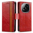 For Xiaomi Redmi Note 14 Pro+ 5G CaseNeo Splicing Dual Magnetic Buckle Leather Phone Case(Red) - 2