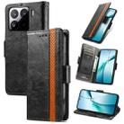 For Xiaomi 15 CaseNeo Splicing Dual Magnetic Buckle Leather Phone Case(Black) - 1