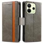 For Redmi Note 14 4G 164.84mm CaseNeo Splicing Dual Magnetic Buckle Leather Phone Case(Gray) - 2