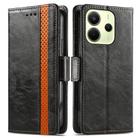 For Redmi Note 14 4G 163.25mm CaseNeo Splicing Dual Magnetic Buckle Leather Phone Case(Black) - 2