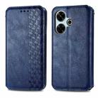 For Redmi 13 4G Cubic Grid Pressed Magnetic Leather Phone Case(Blue) - 2