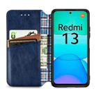 For Redmi 13 4G Cubic Grid Pressed Magnetic Leather Phone Case(Blue) - 3