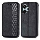 For Redmi 13 4G Cubic Grid Pressed Magnetic Leather Phone Case(Black) - 2