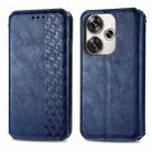 For Redmi Turbo 3 5G Cubic Grid Pressed Magnetic Leather Phone Case(Blue) - 2