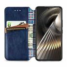 For Redmi Turbo 3 5G Cubic Grid Pressed Magnetic Leather Phone Case(Blue) - 3
