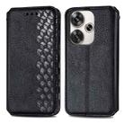 For Redmi Turbo 3 5G Cubic Grid Pressed Magnetic Leather Phone Case(Black) - 2