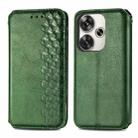 For Redmi Turbo 3 5G Cubic Grid Pressed Magnetic Leather Phone Case(Green) - 2