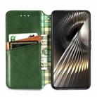 For Redmi Turbo 3 5G Cubic Grid Pressed Magnetic Leather Phone Case(Green) - 3