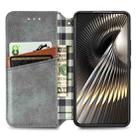 For Redmi Turbo 3 5G Cubic Grid Pressed Magnetic Leather Phone Case(Gray) - 3