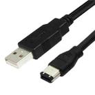 JUNSUNMAY Firewire IEEE 1394 6 Pin Male to USB 2.0 Male Adaptor Convertor Cable Cord, Length:1.8m - 1