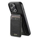 For iPhone 15 Pro Max Suteni H15 MagSafe Oil Eax Leather Detachable Wallet Back Phone Case(Black) - 3