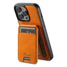 For iPhone 15 Pro Suteni H15 MagSafe Oil Eax Leather Detachable Wallet Back Phone Case(Khaki) - 3