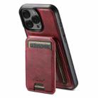 For iPhone 16 Pro Suteni H15 MagSafe Oil Eax Leather Detachable Wallet Back Phone Case(Red) - 1