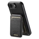 For iPhone 16e Suteni H15 MagSafe Oil Eax Leather Detachable Wallet Back Phone Case(Black) - 1