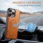 For iPhone 16e Suteni H15 MagSafe Oil Eax Leather Detachable Wallet Back Phone Case(Khaki) - 2
