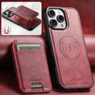 For iPhone 17 Pro Max Suteni H15 MagSafe Oil Eax Leather Detachable Wallet Back Phone Case(Red) - 2