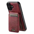 For iPhone 17 Suteni H15 MagSafe Oil Eax Leather Detachable Wallet Back Phone Case(Red) - 1